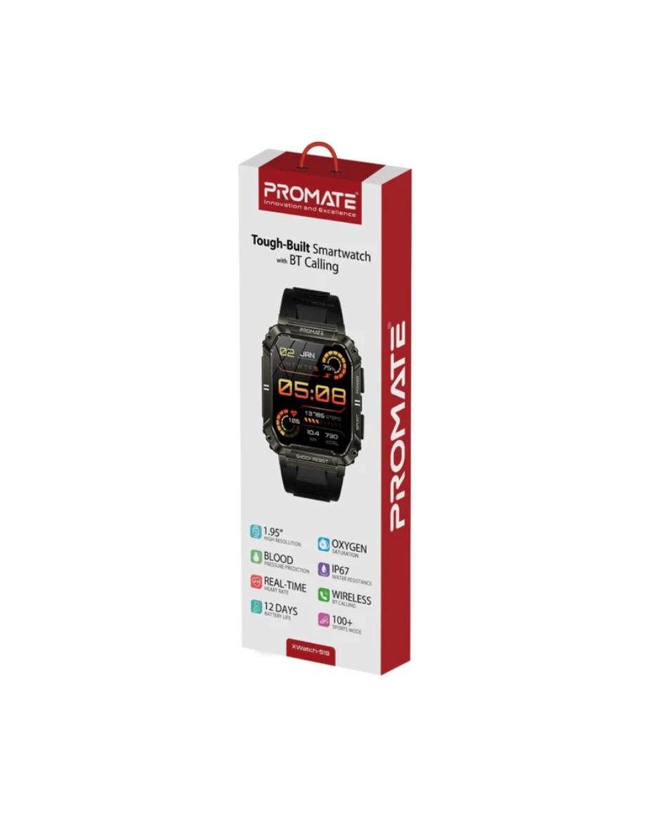Promate XWatch-S19, ActivLife™ Smartwatch with Wireless BT Calling, Black